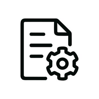 sencillo contorno estilo archivo ajuste engranaje opción configuración icono vector