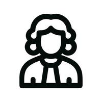 Simple Line Art Judge Attorney Advocate Icon in Outline Style vector