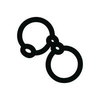 Minimalist Line Art Handcuffs Icon Symbolic of Law Enforcement Tool vector