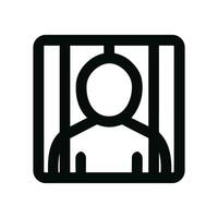 Minimalist Line Imprisoned Person In Jail Icon Shape Design Element vector