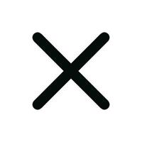 Simple Bold Cross Mark Line Icon Symbol Sign Shape Element vector