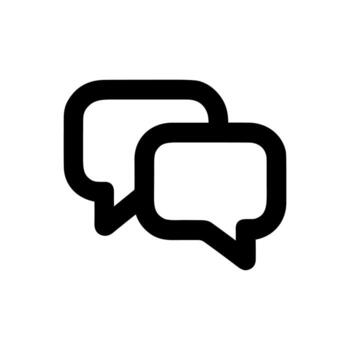 Simple Line Style Pair of Speech Bubbles Conversation Icon Design vector