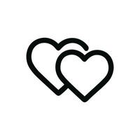 Simple Outline Intertwined Heart Shape Romance Symbol Icon Design vector