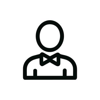 Simple Line Style User with Bow Tie Account Profile Icon vector