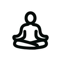Simple Outline Style Meditation Person in Lotus Position Shape Icon vector