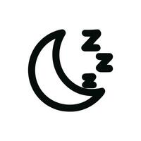 Outline Simple Crescent Moon Sleep Zzz Symbol Shape Icon vector