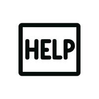 Simple Bold Help Word Inside Square Shape Box Icon Symbol vector