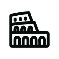 Minimalist Outline Rome Colosseum Arena Architecture Historical Landmark Icon vector