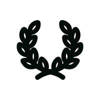 Simple Flat Line Laurel Wreath Symbol Graphic Icon Isolated vector