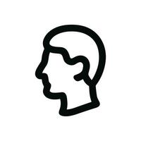 Outline Bold Head Profile Side View Symbol Shape Icon vector