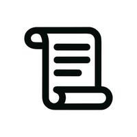 Simple Outline Paper Scroll Document Text List Icon Shape vector