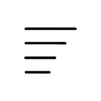 Simple Flat Menu List Icon Black Line Hamburger Style Symbol vector