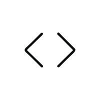 Minimalist Line Style Angle Bracket Arrow Direction Sign Symbol Icon vector