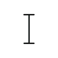 Simple Line Style Capital Letter I Character Alphabet Element vector