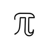 Simple Outline Mathematical Constant Pi Symbol Isolated Glyph Icon vector