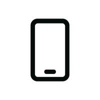 Simple Outline Mobile Phone Rounded Corner Button Minimalist Style Icon vector