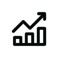 Simple Line Style Growth Chart Symbol Rising Arrow Direction Icon vector