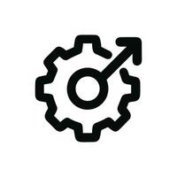 Outline Simple Gear Male Sign Process Improvement Progress Icon Symbol vector