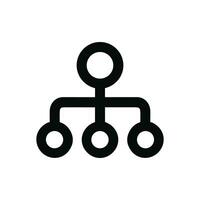 Minimalist Outline Hierarchy Diagram Organization Structure Connection Circle Node Element Icon vector