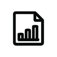 Simple Outline Data Graph on Paper Sheet Business Icon Graphic vector