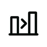 Minimalist Outline Bar Graph Growth Symbol Business Arrow Indicator Icon vector