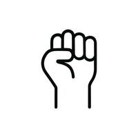 Simple Outline Isolated Fist Hand Gesture Sign Shape Icon vector