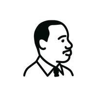 Simple Outline Dignified Man Head Profile Minimalist Line Art Illustration vector
