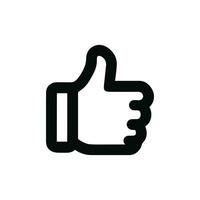 Simple Line Thumbs Up Gesture Hand Drawn Style Icon Graphic vector