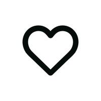 Simple Line Art Heart Shape Outline Symbol Valentine's Day Icon vector