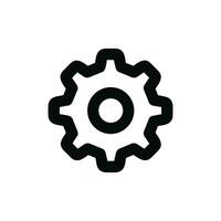 Outline Simple Cogwheel Shape Icon Detailed Machine Part Pictogram vector