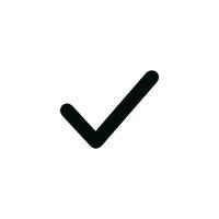 Simple Handdrawn Rounded Tick Mark Check Sign Shape Icon vector