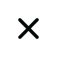 Simple Rounded Line X Shape Symbol Sign Icon Element vector
