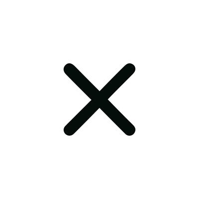 Simple Rounded Line X Shape Symbol Sign Icon Element