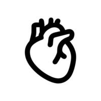 Minimalist Line Drawing Heart Shape Anatomy Healthcare Medical Icon vector