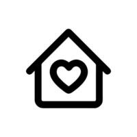Outline Simple House with Heart Icon Shape Illustration Element vector