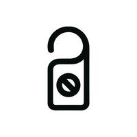 Simple Line Style Door Hanger Tag with Do Not Disturb Symbol Icon vector