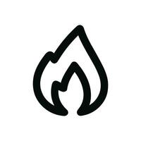 Minimalist Outline Fire Flame Icon Design Element on Isolated Background vector