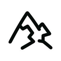 Outline Minimalist Mountain Peak Line Drawing Simple Shape Icon vector