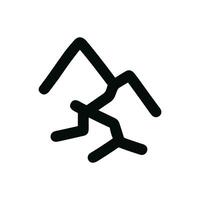 Simple Outline Style Crack Damage Icon Earthquake Disaster Line Art vector