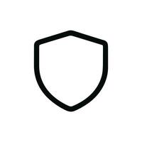 Simple Outline Rounded Shield Shape Graphic Element Design Icon vector