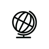 Simple Line Style Globe Icon for Geography and World Exploration vector