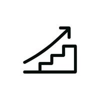 Minimalist Line Stairs with Arrow Up Icon Symbol Graphic vector