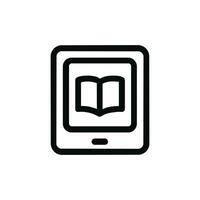 Simple Line Drawing Ebook on Tablet Device Symbol Shape Icon vector