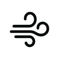 Minimalist Outlined Wind Flow Symbol Icon Isolated Weather Illustration vector