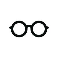Minimalist Line Art Round Eyeglasses for Vision Correction Icon Symbol vector