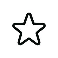 Simple Outline Star Shape Icon with Rounded Edges and Thick Lines vector
