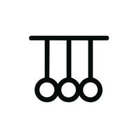 Line Simple Newton Cradle Physics Pendulum Science Minimalist Icon vector