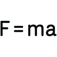 Simple Outline Force Equals Mass Times Acceleration Formula Illustration vector