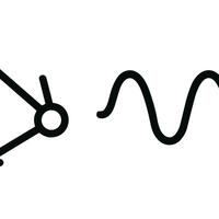 Simple Line Quantum Electrodynamics Feynman Diagram Physics Particle Icon vector