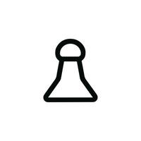 Minimalist Outline Chess Pawn Simple Isolated Illustration Icon Element vector
